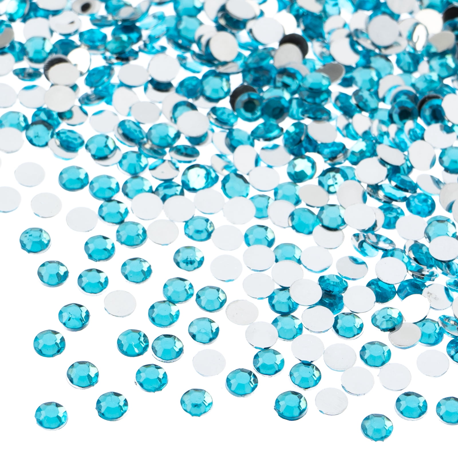 John Bead 2000-Piece 4mm (SS16) | Aqua Acrylic Round Flat Back ...