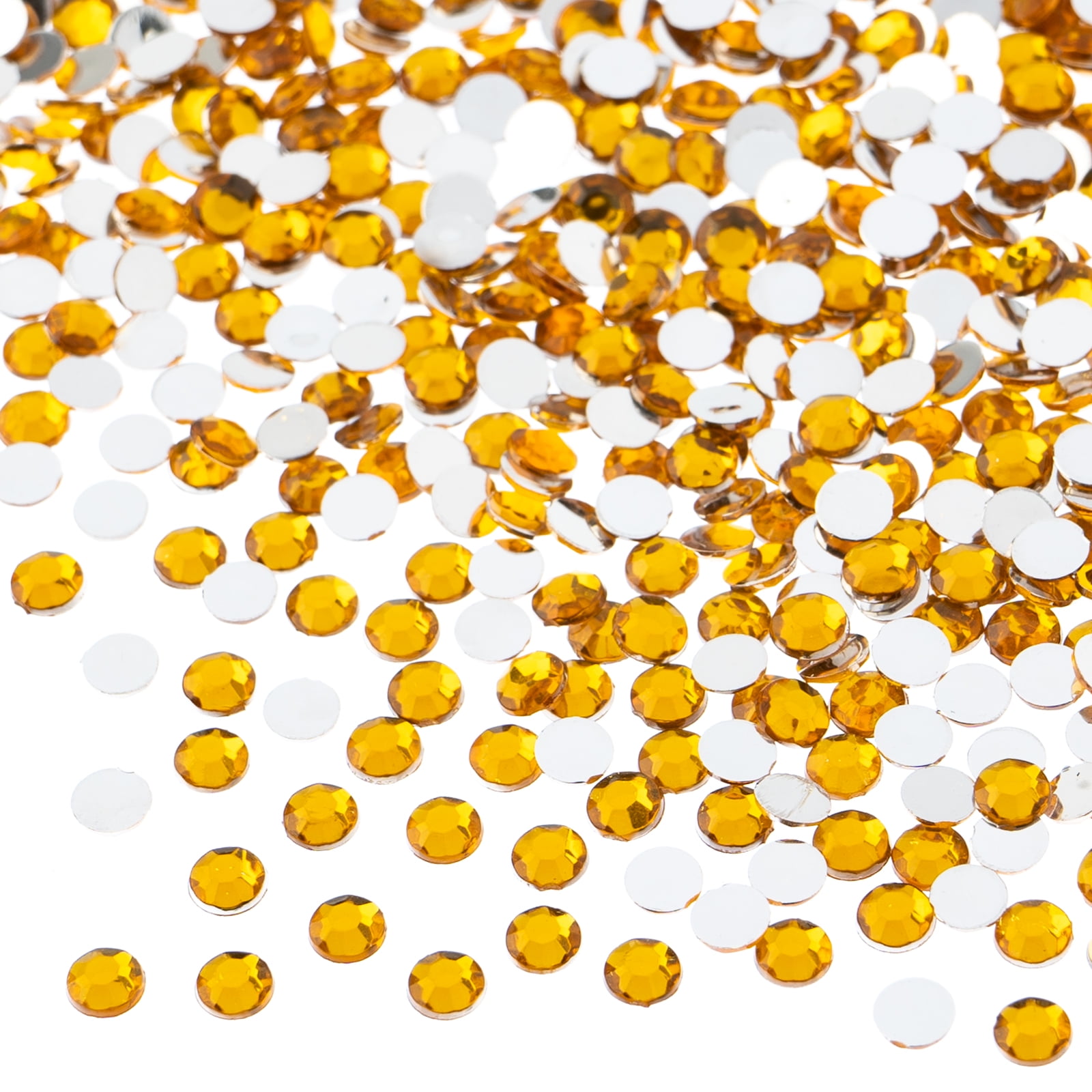 John Bead 2000-Piece 4mm (SS16) | Gold Acrylic Round Flat Back ...
