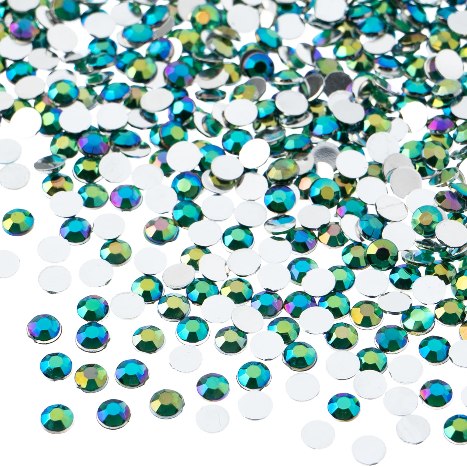John Bead 2000-Piece 4mm (SS16) | Green AB Acrylic Round Flat Back ...