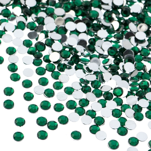 John Bead 2000-Piece 4mm (SS16) | Green Acrylic Round Flat Back Rhinestones