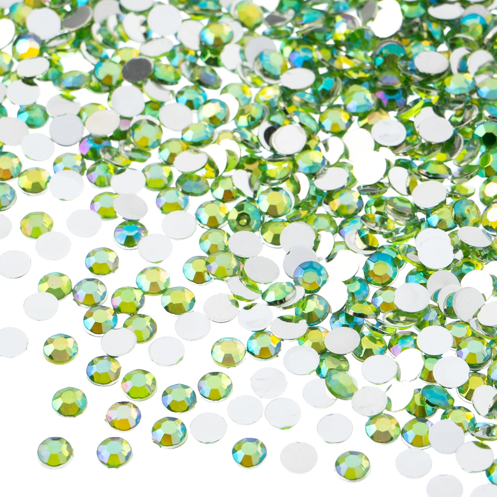 John Bead 2000-Piece 4mm (SS16) | Peridot AB Acrylic Round Flat Back ...