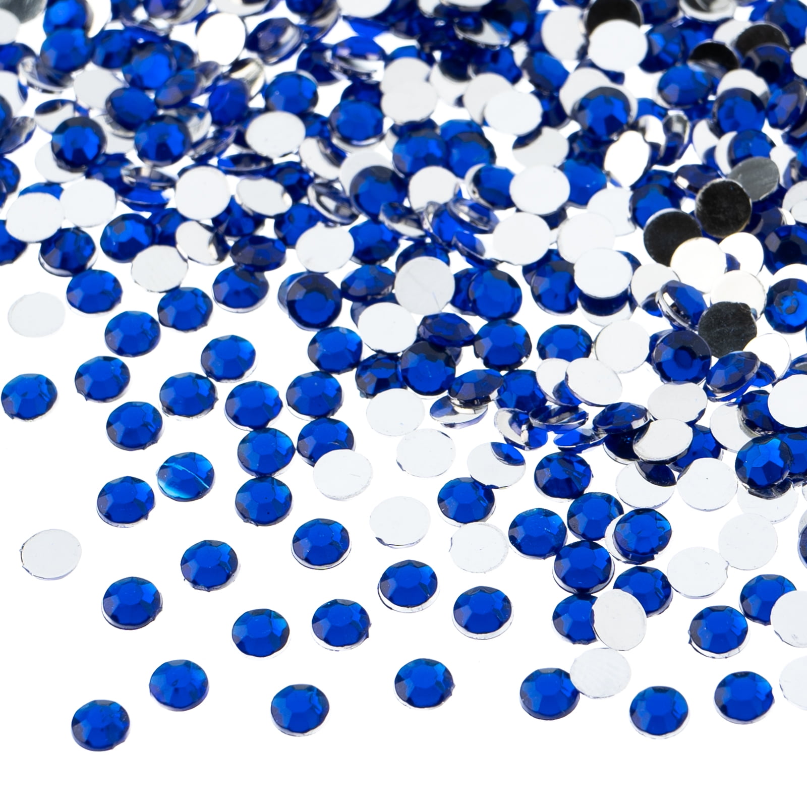 Small Blue Rhinestones John Bead 2000-Piece 4mm (SS16) | Royal Blue Acrylic Round Flat Back ...