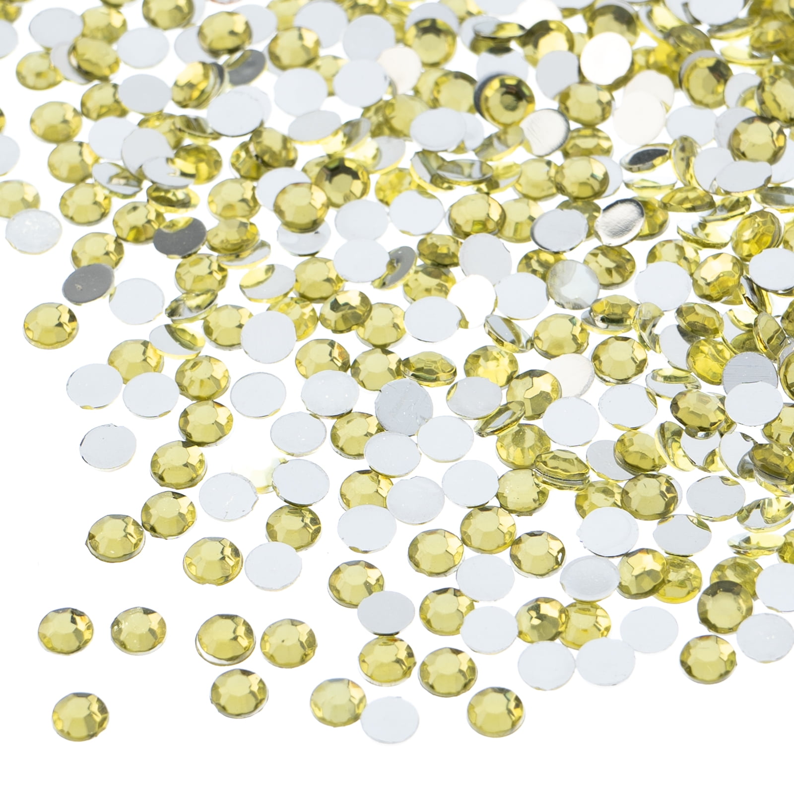 John Bead 2000-Piece 4mm (SS16) | Yellow Acrylic Round Flat Back ...