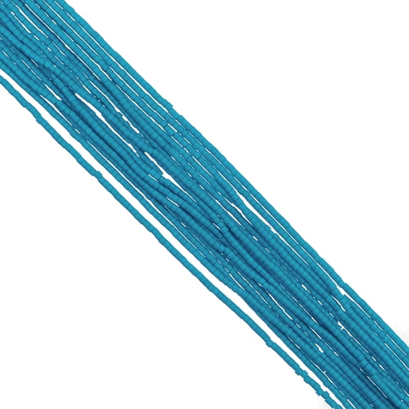 John Bead 23g Cylin Beads Opaque Blue Lagoon Hank 11/0 Glass Bugle Seed Beads for Jewelry Bracelets Necklaces Earrings Making Embroidery Home Decor