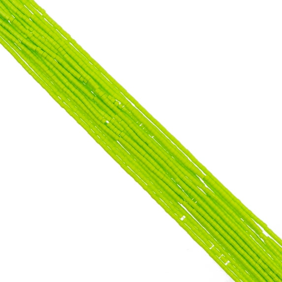 John Bead 23g Cylin Beads Opaque Green Neon Color Hank 11/0 Glass Bugle Seed Beads for Jewelry Bracelets Necklaces Earrings Making Embroidery Home Decor