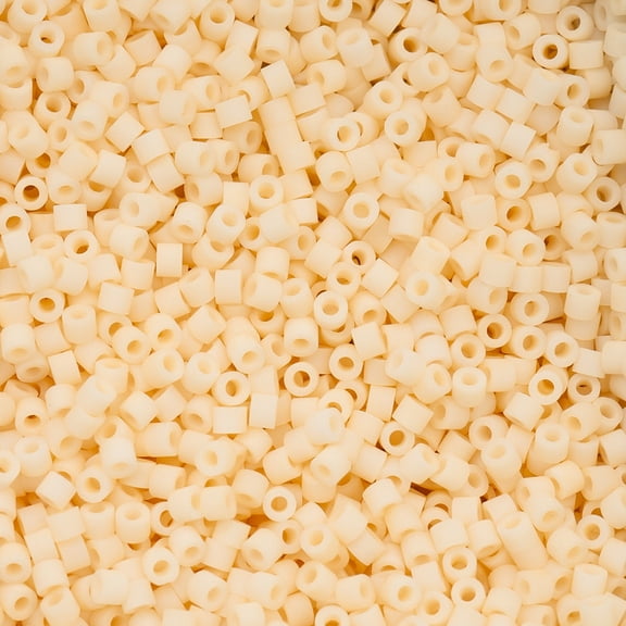 John Bead 25g Cylin Beads Blush Ivory Matte Macaron 11/0 Glass Bugle Seed Beads for Jewelry Bracelets Necklaces Earrings Making Embroidery Home Decor
