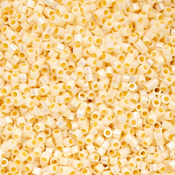 John Bead 25g Cylin Beads Cream AB 11/0 Glass Bugle Seed Beads for Jewelry Bracelets Necklaces Earrings Making Embroidery Home Decor