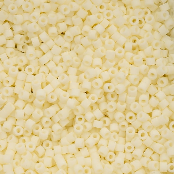 John Bead 25g Cylin Beads Cream Matte Macaron 11/0 Glass Bugle Seed Beads for Jewelry Bracelets Necklaces Earrings Making Embroidery Home Decor