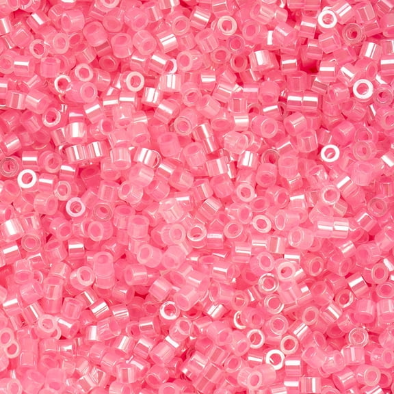 John Bead 25g Cylin Beads Dark Crystal Pink Lined Ceylon 11/0 Glass Bugle Seed Beads for Jewelry Bracelets Necklaces Earrings Making Embroidery Home Decor