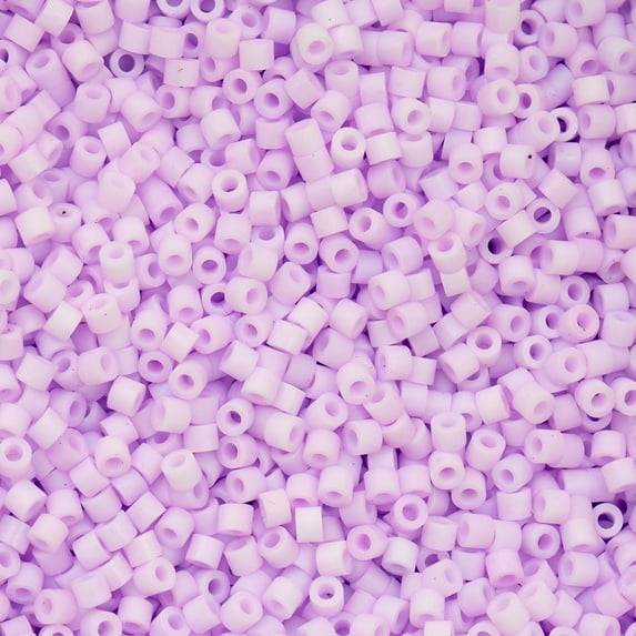 John Bead 25g Cylin Beads Lavender Matte Macaron 11/0 Glass Bugle Seed Beads for Jewelry Bracelets Necklaces Earrings Making Embroidery Home Decor