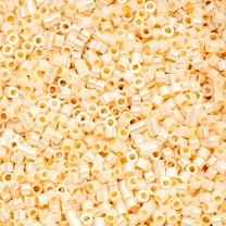 John Bead 25g Cylin Beads Light Beige Glazed Luster 11/0 Glass Bugle Seed Beads for Jewelry Bracelets Necklaces Earrings Making Embroidery Home Decor