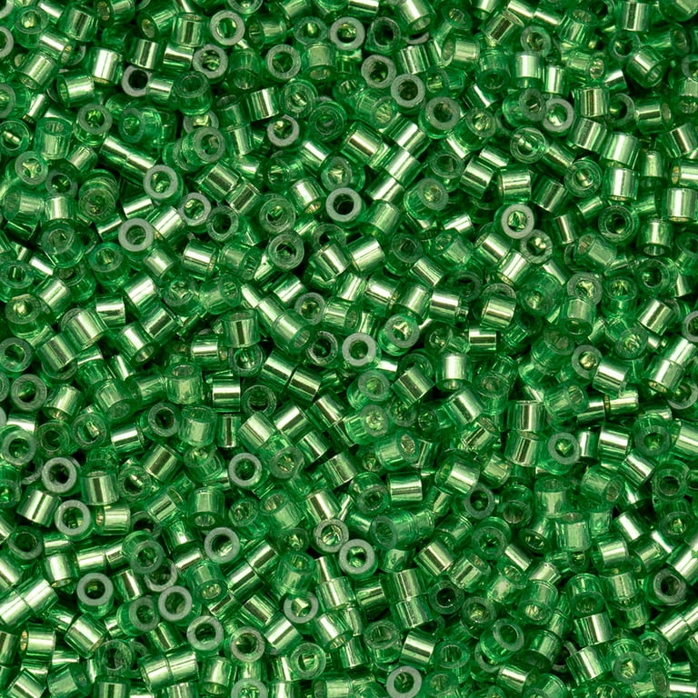 John Bead 25g Cylin Beads Light Green Silver Lined 11/0 Glass Bugle Seed  Beads for Jewelry Bracelets Necklaces Earrings Making Embroidery Home Decor