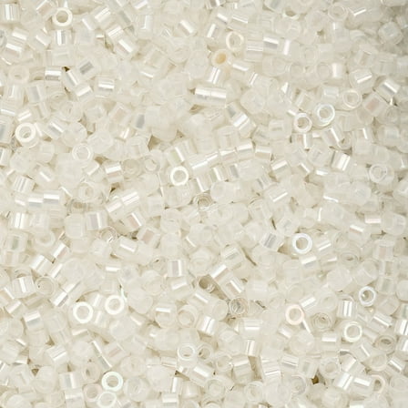 John Bead 25g Cylin Beads Off White AB 11/0 Glass Bugle Seed Beads for Jewelry Bracelets Necklaces Earrings Making Embroidery Home Decor