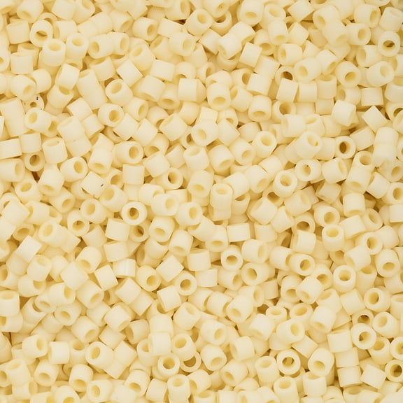 John Bead 25g Cylin Beads Opaque Dark Cream 11/0 Glass Bugle Seed Beads for Jewelry Bracelets Necklaces Earrings Making Embroidery Home Decor