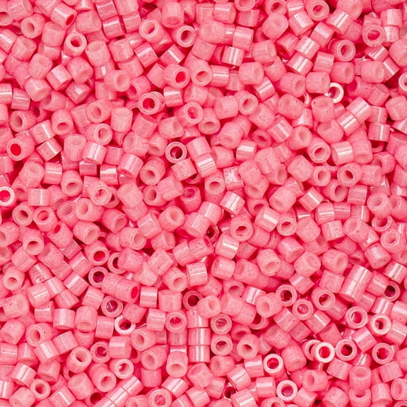 John Bead 25g Cylin Beads Opaque Pink Carnation 11/0 Glass Bugle Seed Beads for Jewelry Bracelets Necklaces Earrings Making Embroidery Home Decor