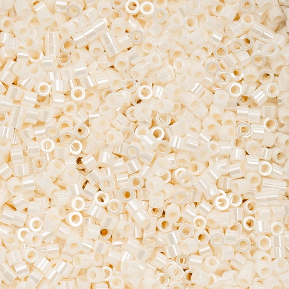 John Bead 25g Cylin Beads Opaque White Bisque Ceylon 11/0 Glass Bugle Seed Beads for Jewelry Bracelets Necklaces Earrings Making Embroidery Home Decor