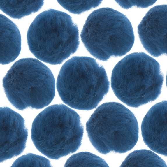John Bead 2in Blue Pom Poms for Crafts DIY Art Creative, 50pcs