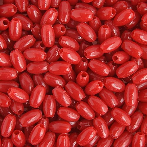 John Bead™ 3000-Piece 8x5mm Opaque Red Plastic Rosary Beads