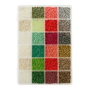 John Bead 300g Assorted Glass Seed Beads 8/0, 24 Colors Noel Xmas Night Palette Round Bead for DIY Crafts Jewelry Making Bead Box
