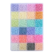 John Bead 300g Assorted Glass Seed Beads 8/0, 24 Rainbow Pastel Colors Round Bead for DIY Crafts Jewelry Making Bead Box