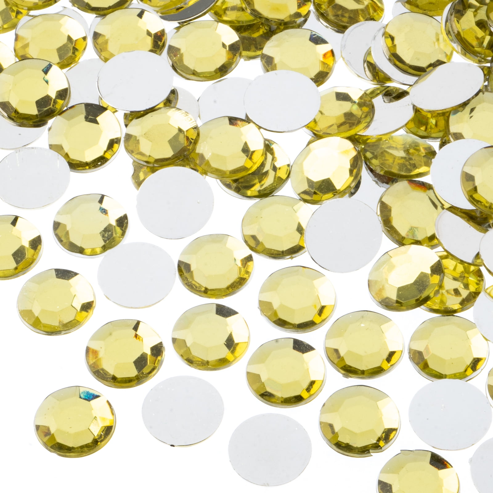 John Bead 400-Piece 12mm (SS50) | Yellow Acrylic Round Flat Back ...