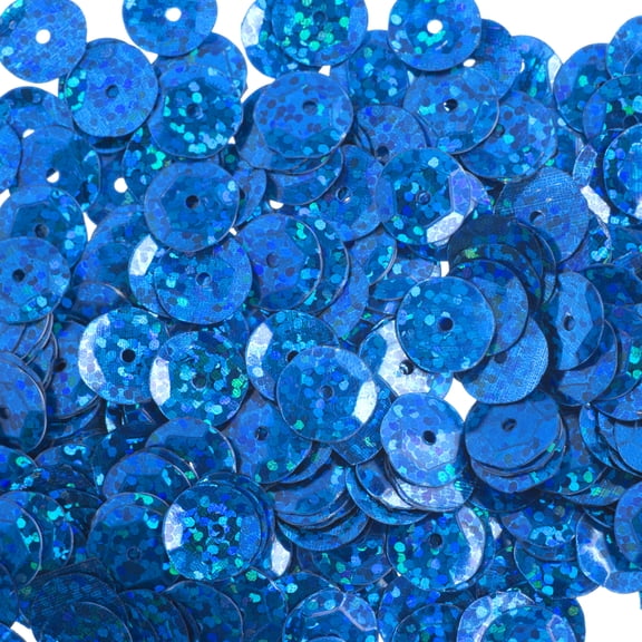 John Bead 450pcs 10mm Royal Blue Flat Round Plastic Loose Sequins Hologram with Hole for DIY Crafts Making Sewing Embroidery Clothes Decoration