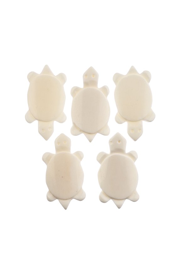 45x23mm Turtle Natural Bone Pendants, 5pcs