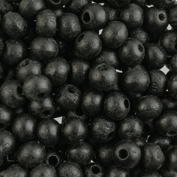 John Bead 4mm Round Black Natural Bone Beads, 200pcs
