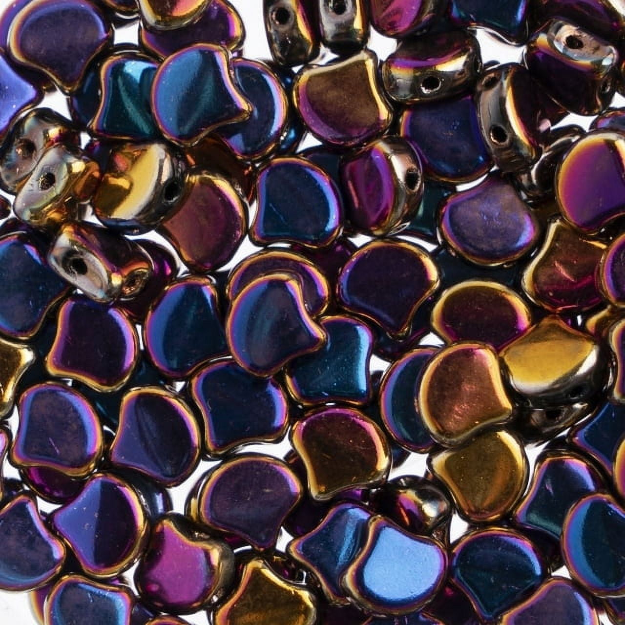 John Bead 50 Grams Czech Jet Sliperit Glass Ginkgo Leaf Beads | 23980-29503