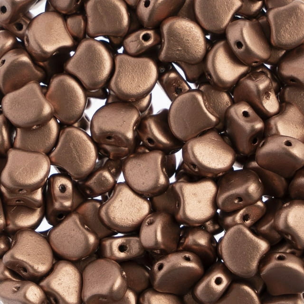 John Bead 50 Grams Czech Metallic Matte Crystal Bronze Copper Glass Ginkgo Leaf Beads | 00030-01780