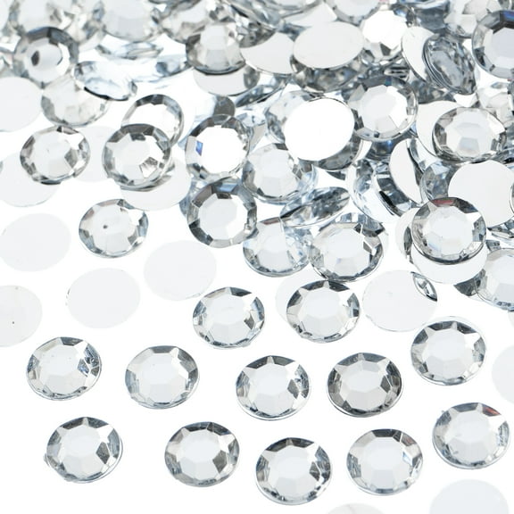 John Bead 500-Piece 10mm (SS45) | Crystal Acrylic Round Flat Back Rhinestones