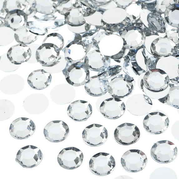 John Bead 500-Piece 10mm (SS45) | Crystal Acrylic Round Flat Back Rhinestones