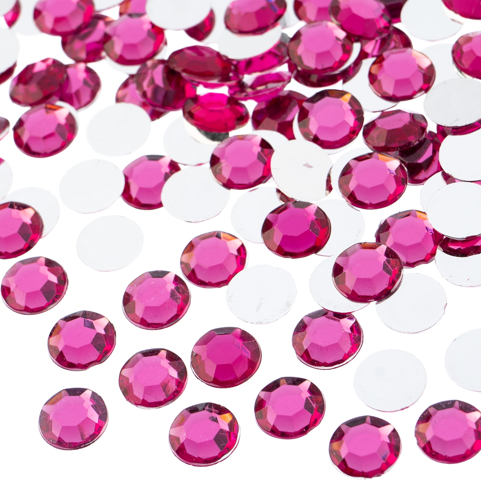 John Bead 500-Piece 10mm (SS45) | Fuchsia Acrylic Round Flat Back ...