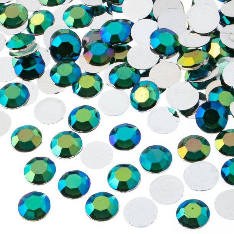 John Bead Acrylic Round Flat Back Rhinestones, 4mm