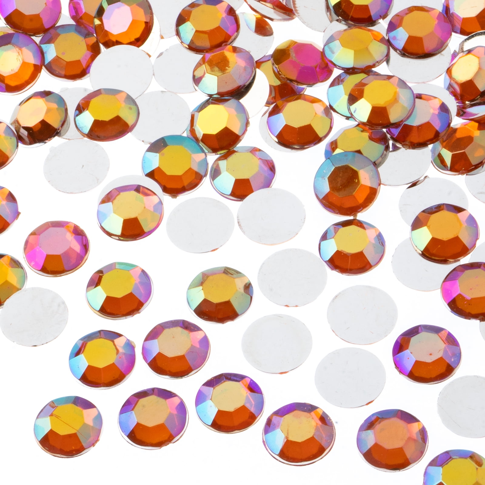 John Bead 500-Piece 10mm (SS45) | Orange AB Acrylic Round Flat Back ...
