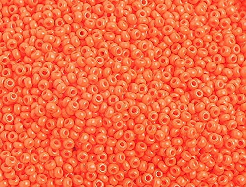 John Bead 500g Czech Glass 10/0 Seed Beads Opaque Orange Bead