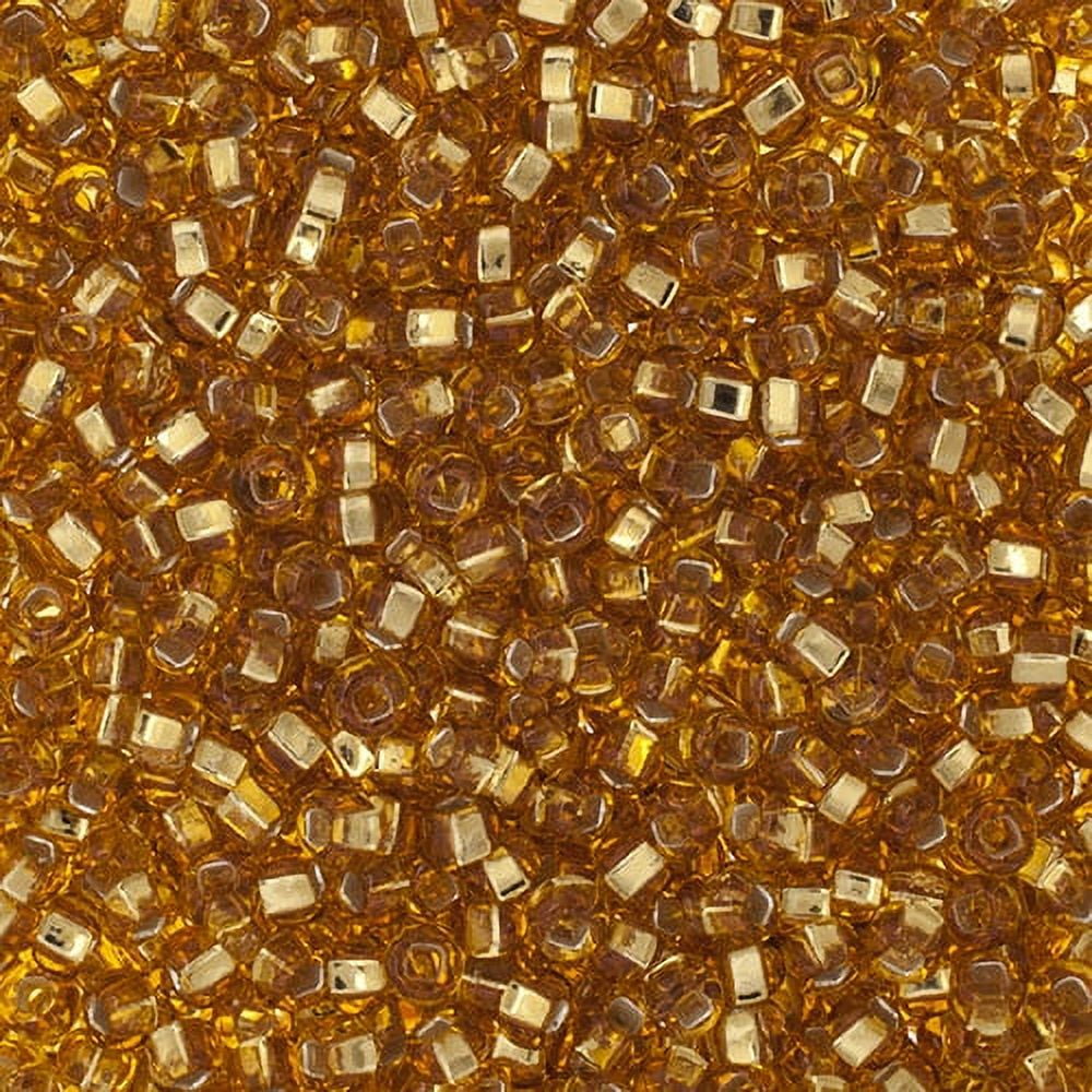 John Bead 500g Czech Glass 8/0 Seed Beads Silver Lined Gold Bead