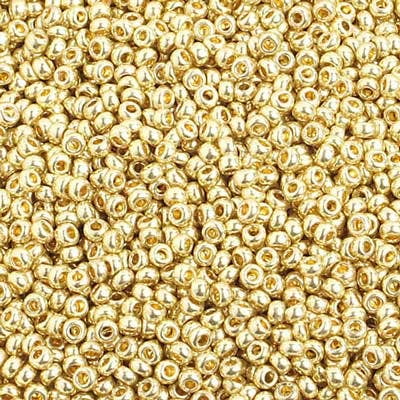 John Bead (500g) Czech Glass Seed Beads 10/0 Metallic Light Gold SOLGEL