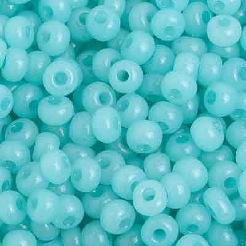 John Bead (500g) Czech Glass Seed Beads 6/0 Alabaster Light Turquoise SOLGEL