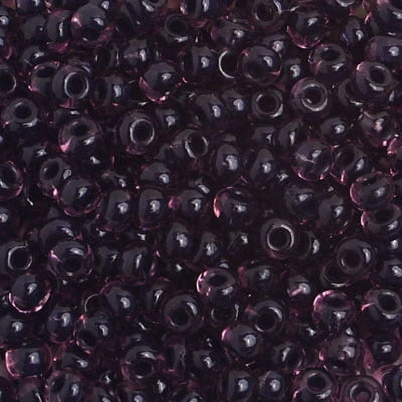 John Bead (500g) Czech Glass Seed Beads 6/0 Black Crystal Lined Amethyst