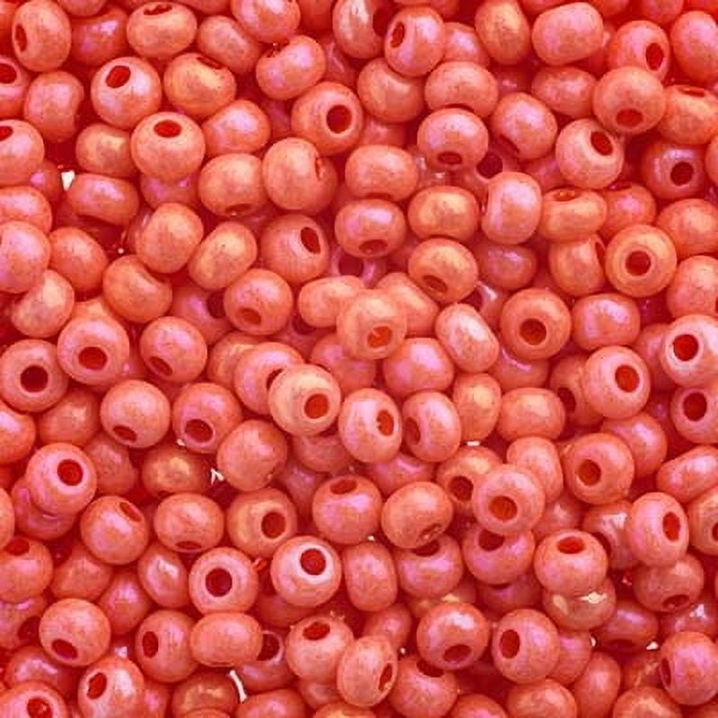 John Bead (500g) Czech Glass Seed Beads 6/0 Chalk Pink Rainbow SOLGEL