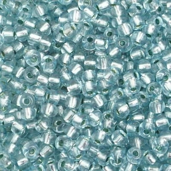 John Bead (500g) Czech Glass Seed Beads 6/0 Silver Lined Light Blue SOLGEL