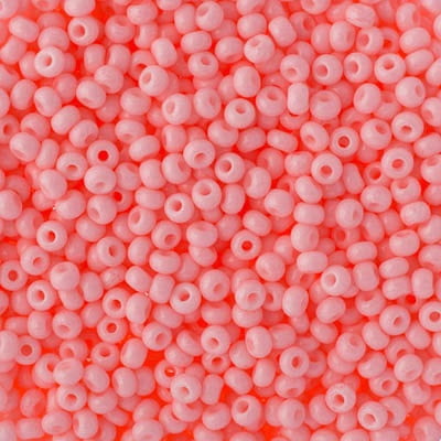 John Bead (500g) Czech Glass Seed Beads 8/0 Dyed Chalk Pink SOLGEL