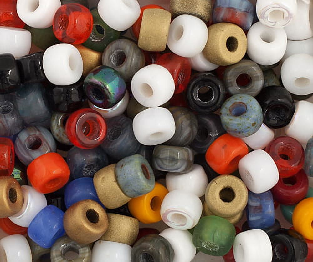 John Bead 500pcs 6mm Glass Mini Crow Beads Assorted Opaque Glass Pony Bead