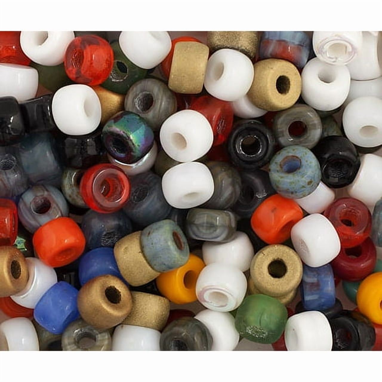 John Bead 500pcs 6mm Mini Glass Crow Beads | Assorted Opaque Pony Bead