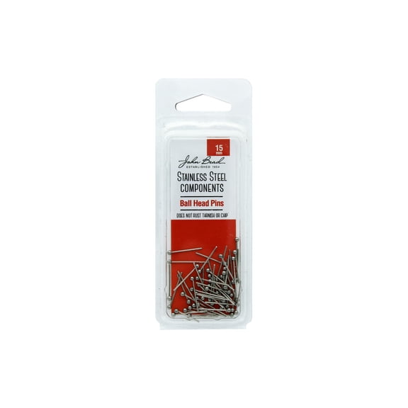 John Bead 50pcs (15mm) Stainless Steel Ball Head Pins Jewelry Findings Kit