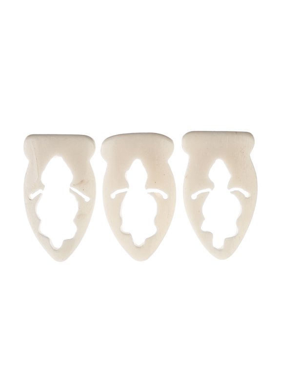 53x32mm Natural Bone Arrow Head Pendants, 3pcs