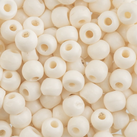 John Bead 6mm Round White Natural Bone Beads, 200pcs