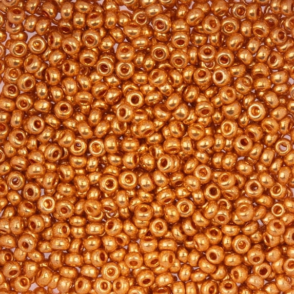 John Bead 8/0 Czech Glass Seed Beads 22 Grams Metallic Gold for DIY Arts Crafts Jewelry Bracelets Necklaces Earrings Phone Charm Making