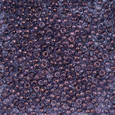 John Bead 8/0 Czech Glass Seed Beads 22 Grams Transparent Amethyst Bronze Coat for DIY Arts Crafts Jewelry Bracelets Necklaces Earrings Phone Charm Making